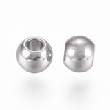 Tarnish Resistant 316L Surgical Stainless Steel Beads, Round, Stainless Steel Color, 3x2.5mm, Hole: 1.2mm, 50pc/Set