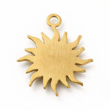 304 Stainless Steel Pendants, Sun Charms, Golden, 23x19.5x2mm, Hole: 2.1mm, 20pc/Set