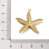 Ion Plating(IP) 304 Stainless Steel Pendants, Starfish Charm, Real 18K Gold Plated, 29x27.5x2.5mm, Hole: 1.5mm, 20pc/Set