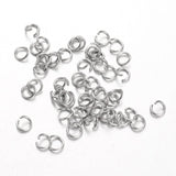 304 Stainless Steel Open Jump Rings, Stainless Steel Color, 21 Gauge, 5x0.7mm, Inner Diameter: 3.6mm, 500pcs/Set