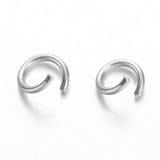 304 Stainless Steel Open Jump Rings, Stainless Steel Color, 21 Gauge, 5x0.7mm, Inner Diameter: 3.6mm, 500pcs/Set