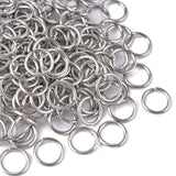 Tarnish Resistant 304 Stainless Steel Open Jump Rings Jump Rings, Stainless Steel Color, 8x0.9mm, Inner Diameter: 6.2mm, 200pc/Set