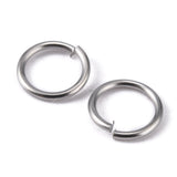 Tarnish Resistant 304 Stainless Steel Open Jump Rings Jump Rings, Stainless Steel Color, 8x0.9mm, Inner Diameter: 6.2mm, 200pc/Set