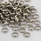 Tarnish Resistant Ring 304 Stainless Steel European Large Hole Beads, Spacer Beads, Metal Findings for Jewelry Making Supplies, Stainless Steel Color, 4x1.5mm, Hole: 2.5mm, 100pc/Set