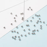 Round 316 Surgical Stainless Steel Spacer Beads, Stainless Steel Color, 3mm, Hole: 1mm, 1000pcs/Set