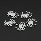 Non-Tarnish Halloween 201 Stainless Steel Charms, Laser Cut, Spider, Stainless Steel Color, 12x14.5x1mm, Hole: 1.6mm, 5pc/Set