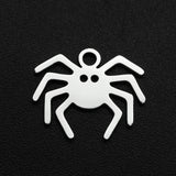 Non-Tarnish Halloween 201 Stainless Steel Charms, Laser Cut, Spider, Stainless Steel Color, 12x14.5x1mm, Hole: 1.6mm, 5pc/Set