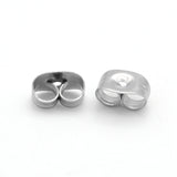 Non-Tarnish 304 Stainless Steel Ear Nuts, Butterfly Earring Backs for Post Earrings, Stainless Steel Color, 6x4x3mm, Hole: 0.7mm, 250pc/Set