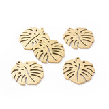 201 Stainless Steel Pendants, Tropical Leaf Charms, Monstera Leaf, Hollow, Golden, 24x21x1mm, Hole: 1mm, 5pcs/Set