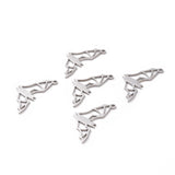 Non-Tarnish 201 Stainless Steel Pendants, Bat, Hollow, Stainless Steel Color, 32x16x1mm, Hole: 1.5mm, 5pc/Set