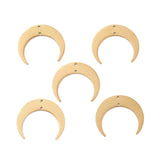 201 Stainless Steel 2-Loop Link Pendants, Laser Cut, Crescent, Golden, 26x30x1mm, Hole: 1.2mm, 5pcs/Set