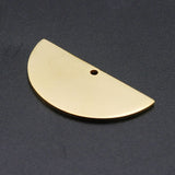 201 Stainless Steel Pendants, Laser Cut, Half Round, Golden, 15x30x1mm, Hole: 1.6mm, 5pc/Set