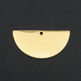 201 Stainless Steel Pendants, Laser Cut, Half Round, Golden, 15x30x1mm, Hole: 1.6mm, 5pc/Set