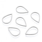 Non-Tarnish 201 Stainless Steel Linking Rings, Teardrop, Stainless Steel Color, 16x11x1mm, Inner Diameter: 9x13.5mm, 10pc/Set