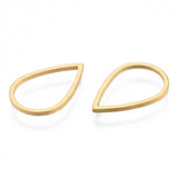 201 Stainless Steel Linking Rings, Teardrop, Golden, 16x11x1mm, Inner Diameter: 9x13.5mm, 10pc/Set