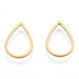 201 Stainless Steel Linking Rings, Teardrop, Golden, 16x11x1mm, Inner Diameter: 9x13.5mm, 10pc/Set