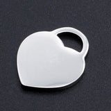 304 Stainless Steel Pendants, Heart, Stamping Blank Tag, Stainless Steel Color, 19x16x1mm, Hole: 7x4mm, 5pcs/Set