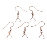 Ion Plating(IP) 304 Stainless Steel Hooks, Ear Wire, with Ice Pick Pinch Bails, Rose Gold, 27x20mm, 21 Gauge, Pin: 0.7mm, 10pc/Set