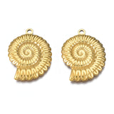 Ion Plating(IP) 201 Stainless Steel Pendants, Snail, Real 18K Gold Plated, 30x22.5x3mm, Hole: 1.9mm, 20pc/Set