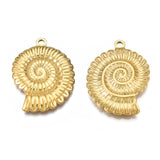 Ion Plating(IP) 201 Stainless Steel Pendants, Snail, Real 18K Gold Plated, 30x22.5x3mm, Hole: 1.9mm, 20pc/Set