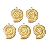 Ion Plating(IP) 201 Stainless Steel Pendants, Snail, Real 18K Gold Plated, 30x22.5x3mm, Hole: 1.9mm, 20pc/Set