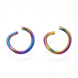 Ion Plating(IP) Rainbow Color 304 Stainless Steel Open Jump Rings, Round Ring, 8x1mm, 18 Gauge, Inner Diameter: 6mm, 100pc/Set