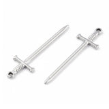 Non-Tarnish 304 Stainless Steel Pendants, Sword Charm, Stainless Steel Color, 45x13.5x2mm, Hole: 1.8mm, 20pc/Set