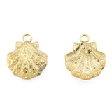 Ion Plating(IP) 201 Stainless Steel Pendants, Shell Shape, Real 18K Gold Plated, 17.5x15x3mm, Hole: 2mm, 20pc/Set