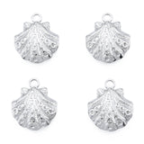 Non-Tarnish 201 Stainless Steel Pendants, Shell Shape, Stainless Steel Color, 17.5x15x3mm, Hole: 2mm, 20pc/Set