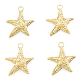 Ion Plating(IP) 201 Stainless Steel Pendants, Starfish, Real 18K Gold Plated, 23x20x2.5mm, Hole: 2mm, 20pc/Set