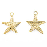 Ion Plating(IP) 201 Stainless Steel Pendants, Starfish, Real 18K Gold Plated, 23x20x2.5mm, Hole: 2mm, 20pc/Set