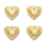 Ion Plating(IP) 201 Stainless Steel Pendants, Heart, Real 18K Gold Plated, 18.5x20.5x2.5mm, Hole: 1.8mm, 20pc/Set