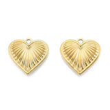 Ion Plating(IP) 201 Stainless Steel Pendants, Heart, Real 18K Gold Plated, 18.5x20.5x2.5mm, Hole: 1.8mm, 20pc/Set