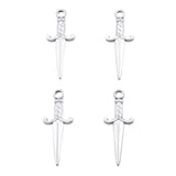 Non-Tarnish 201 Stainless Steel Pendants, Sword, Stainless Steel Color, 27.5x10.5x2.5mm, Hole: 2mm, 20pc/Set