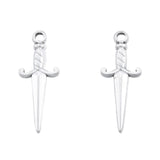 Non-Tarnish 201 Stainless Steel Pendants, Sword, Stainless Steel Color, 27.5x10.5x2.5mm, Hole: 2mm, 20pc/Set