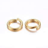 304 Stainless Steel Open Jump Rings, Real 24K Gold Plated, 18 Gauge, 5x1mm, Inner Diameter: 3mm, 200pcs/Set