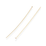 304 Stainless Steel Flat Head Pins, Real 18k Gold Plated, 50x0.7mm, 21 Gauge, Head: 1.5mm, 500pcs/bag