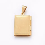 Ion Plating(IP) 316 Stainless Steel Locket Pendants for Teachers' Day, Book, Real 18k Gold Plated, 26x19x4.5mm, Hole: 10x5mm, Inner Size: 15x10mm, 5pc/Set