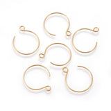 Ion Plating(IP) 304 Stainless Steel Earring Hooks, with Horizontal Loop, Balloon Ear Wire, Golden, 23~34x18~19x0.8mm, Hole: 2mm, 20 Gauge, Pin: 0.8mm, 10pc/Set