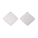 Non-Tarnish 304 Stainless Steel Pendants, Stamping Blank Tag, Laser Cut, Double Side Drawbench Effect, Rhombus, Stainless Steel Color, 24.5x24.5x1mm, Hole: 1.4mm, 30pc/Set