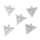 Non-Tarnish 304 Stainless Steel Charms, Laser Cut, Triangle, Stainless Steel Color, 12x11.5x1.1mm, Hole: 1.4mm, 10pc/Set