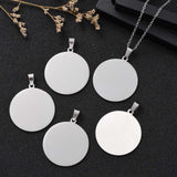 304 Stainless Steel Pendants, Stamping Blank Tag, Flat Round, Stainless Steel Color, 33x30x1mm, Hole: 7x3mm, 10pcs/Set