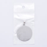 304 Stainless Steel Pendants, Stamping Blank Tag, Flat Round, Stainless Steel Color, 33x30x1mm, Hole: 7x3mm, 10pcs/Set