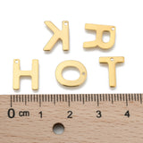 304 Stainless Steel Letter Charms, Initial Charms, Alphabet Charms, Letter A~Z, 11x6~12x0.8mm, Hole: 1mm, 100pcs/Set