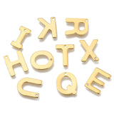 304 Stainless Steel Letter Charms, Initial Charms, Alphabet Charms, Letter A~Z, 11x6~12x0.8mm, Hole: 1mm, 100pcs/Set