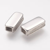 Tarnish Resistant 304 Stainless Steel Beads, Rectangle, Stainless Steel Color, 12.6x5.8x4mm, Hole: 2.6x3.3mm, 10pc/Set