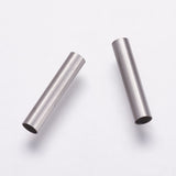 Tarnish Resistant 304 Stainless Steel Tube Beads, Stainless Steel Color, 15x3mm, Hole: 2.5mm, 500pc/Set