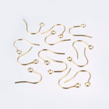 304 Stainless Steel Earring Hooks, Ear Wire, with Horizontal Loop, Real 18k Gold Plated, 18x15mm, Hole: 2mm, 21 Gauge, Pin: 0.7mm, 100pcs/Set