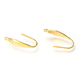 316 Surgical Stainless Steel Earring Hooks, Ear Wire, with Vertical Loop, Real 18k Gold Plated, 20x4.5x1mm, Hole: 1.2mm, 20 Gauge, Pin: 0.8mm, 100pc/Set