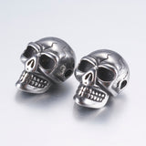 316 Surgical Stainless Steel Beads, Skull, Antique Silver, 14x9.5x9mm, Hole: 2mm, 10pc/Set